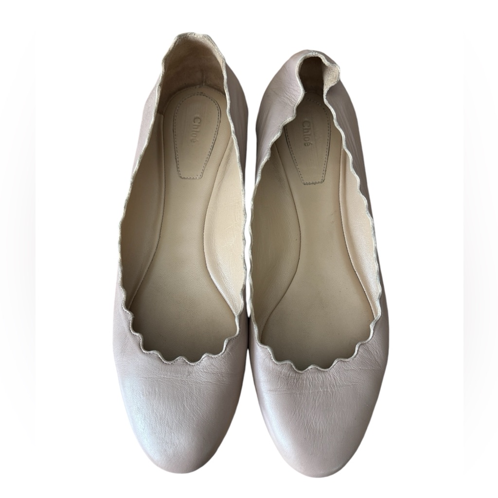 Chloe Lauren Scalloped Leather Ballet Flats $595